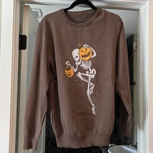 Skeleton and Pumpkin Sweater